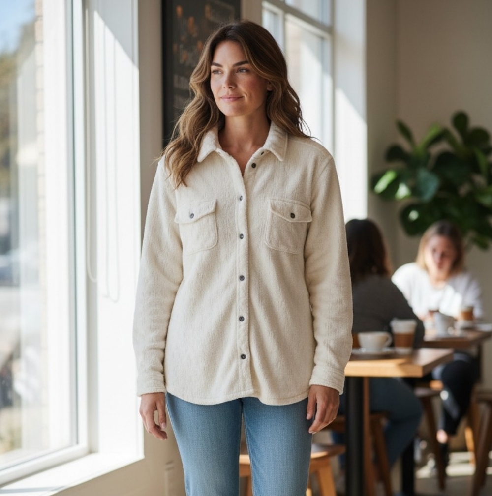 Eddie Bauer Women's Cream Shirt